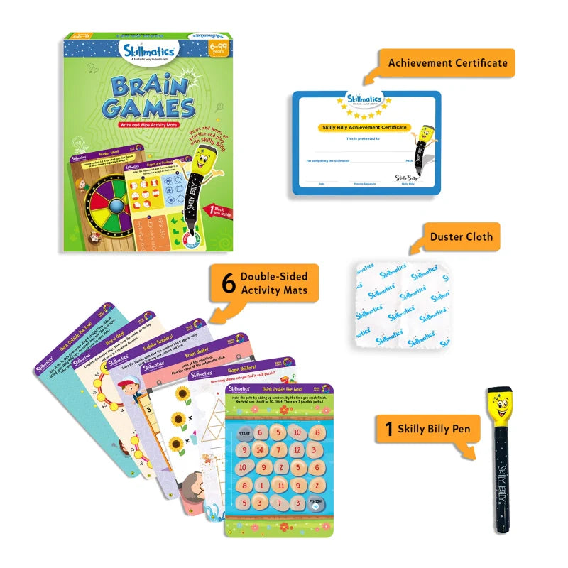 Brain Games | Reusable Activity Mats (ages 6+)