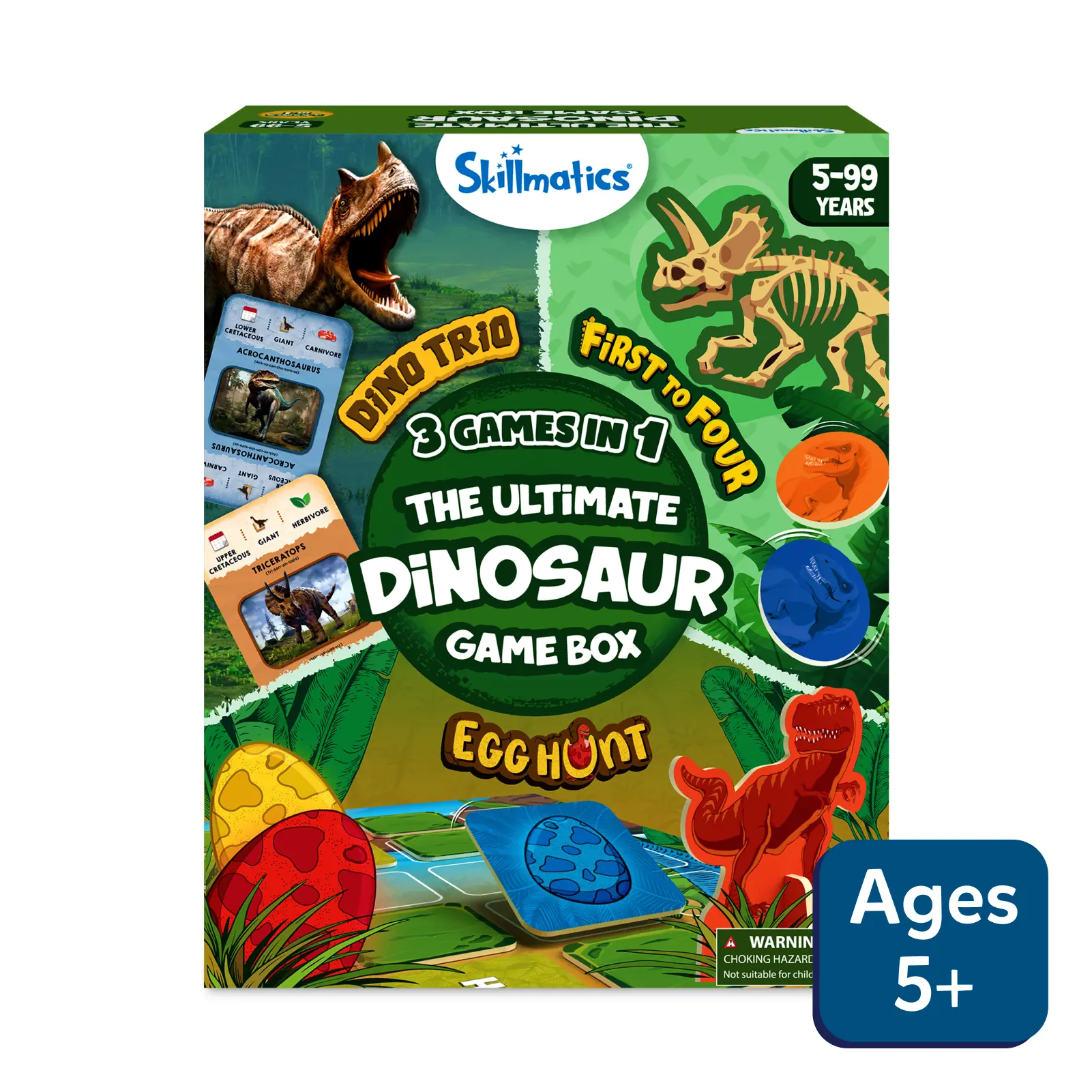 Ultimate Dinosaur Game Box | 3 Family Friendly Games in 1 (ages 5+)