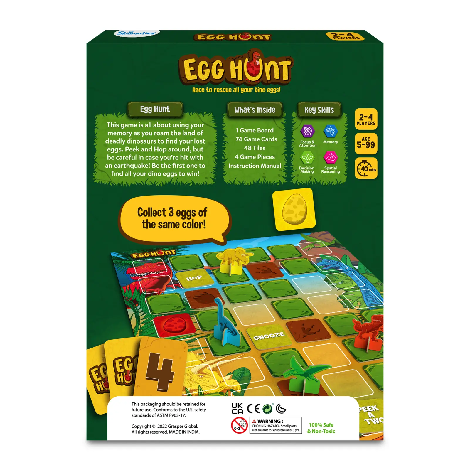 Egg Hunt : Dinosaur Themed | Memory & Strategy Game (ages 5+)