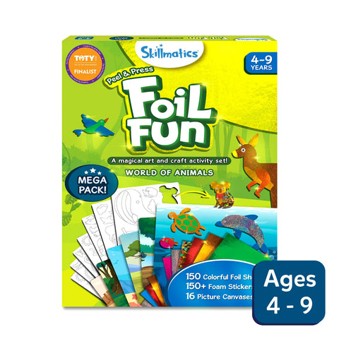 Foil Fun: World of Animals Megapack | No Mess Art Kit (ages 4-9)