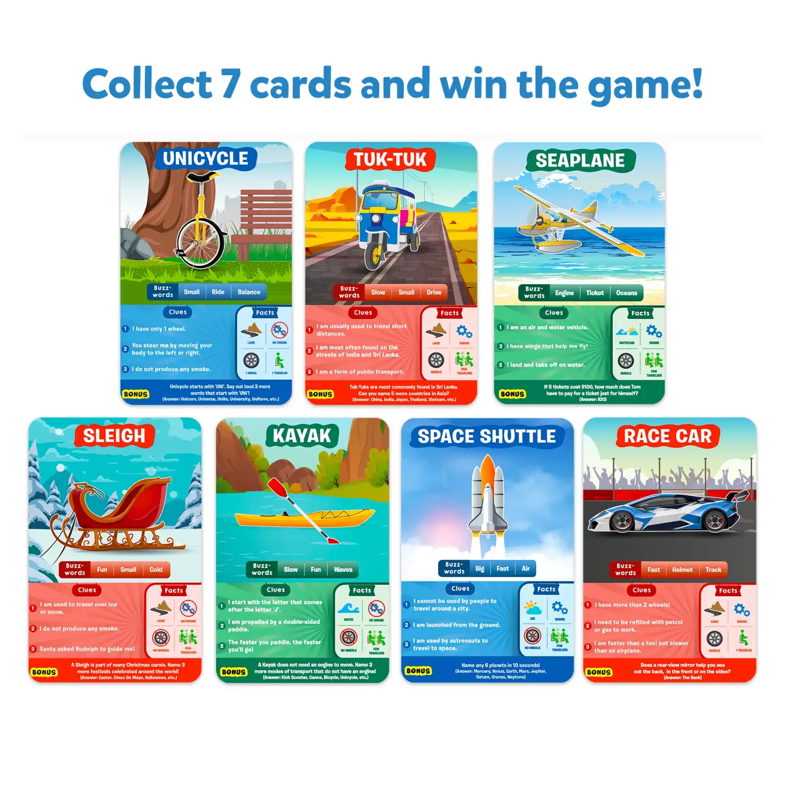 Guess in 10: Things That Go! | Trivia card game (ages 6+)