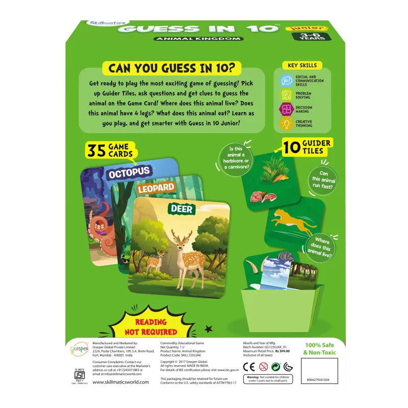 Guess in 10 Junior: Animal Kingdom | Trivia card game (ages 3-6)