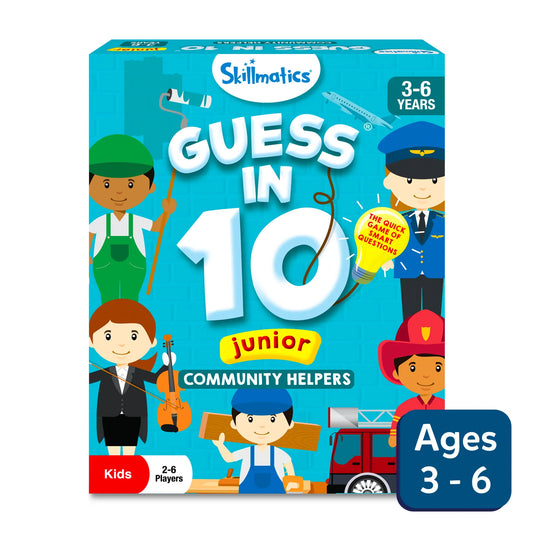 Guess in 10 Junior: Community Helpers | Trivia card game (ages 3-6)