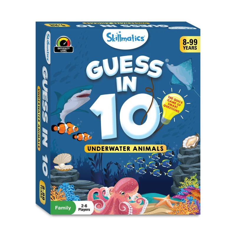 Guess in 10: Underwater Animals | Trivia card game (ages 8+)