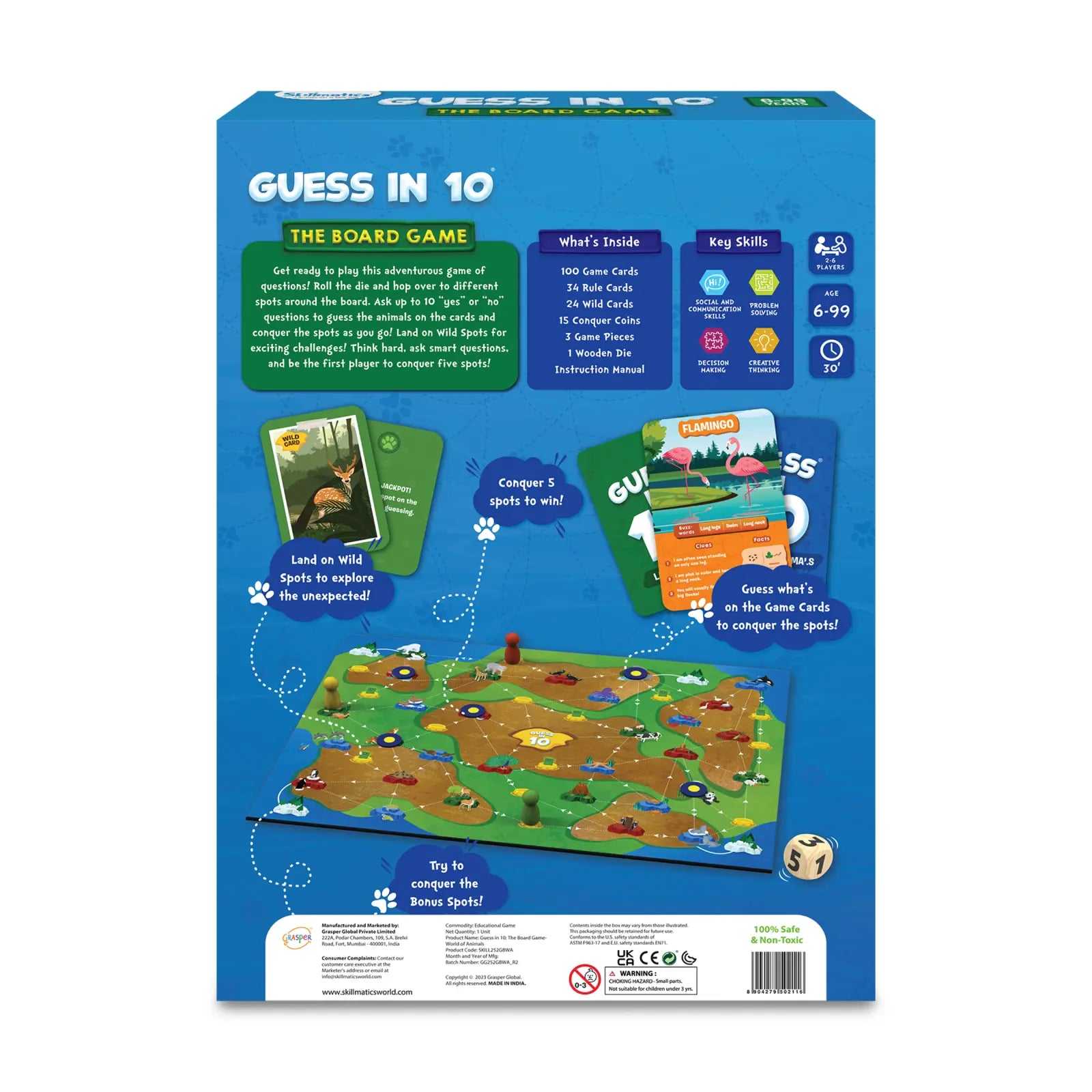 Guess in 10: World Of Animals Board Game | Trivia game (ages 6+)