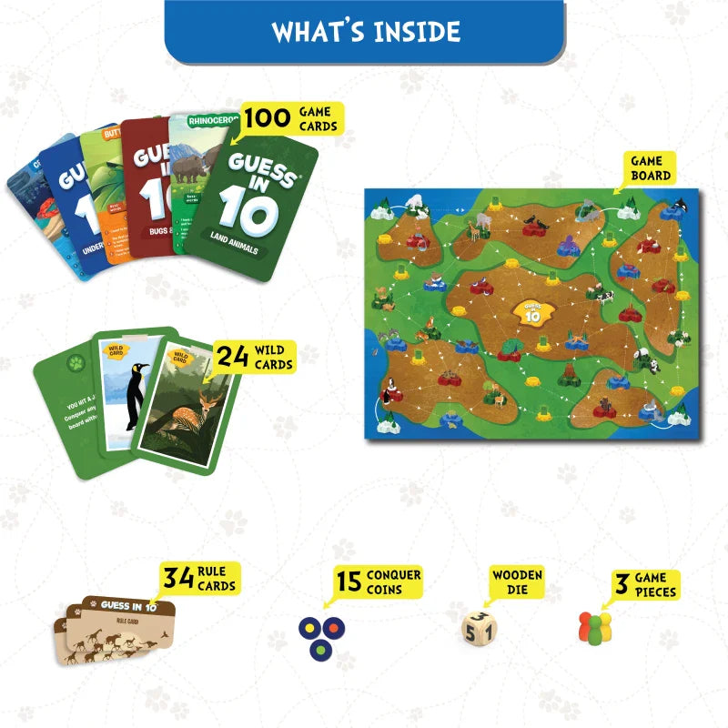 Guess in 10: World Of Animals Board Game | Trivia game (ages 6+)