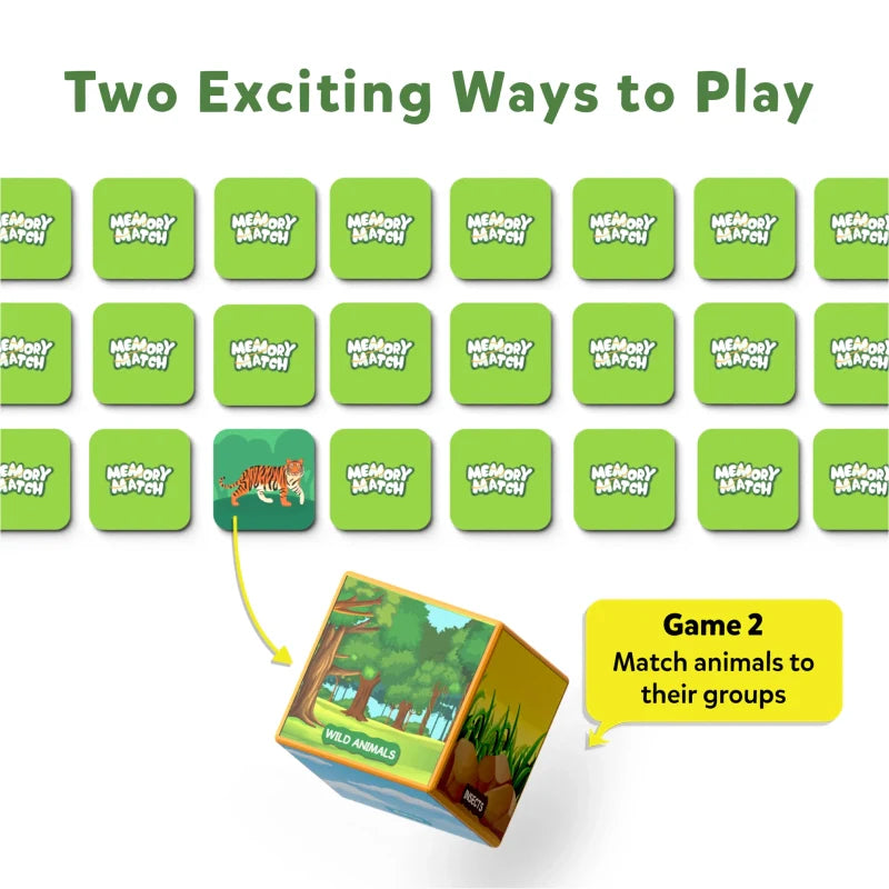 Memory Match Board Game: Animal Planet (ages 3-7)