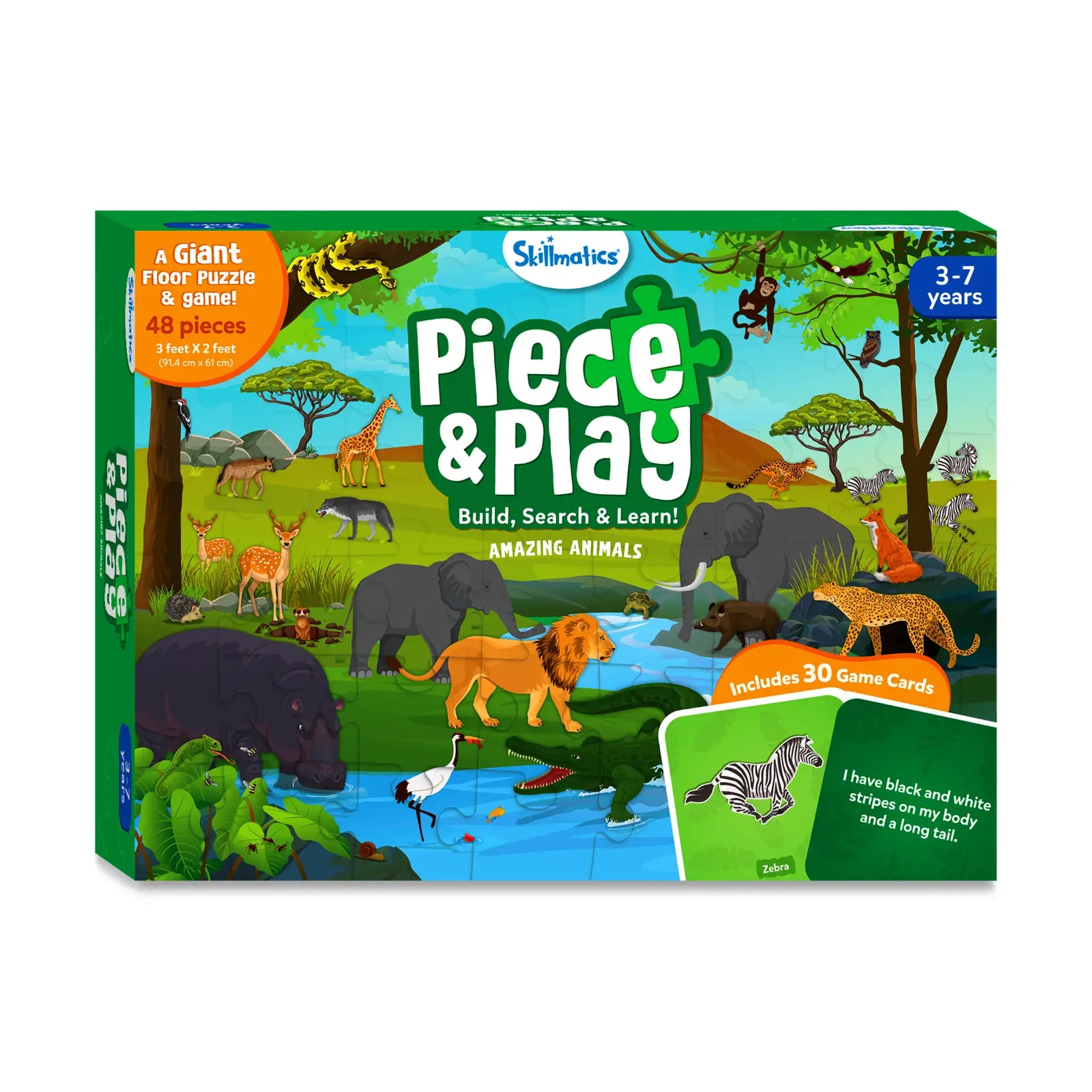 Piece & Play: Amazing Animals | Floor Puzzle & Game (ages 3-7)