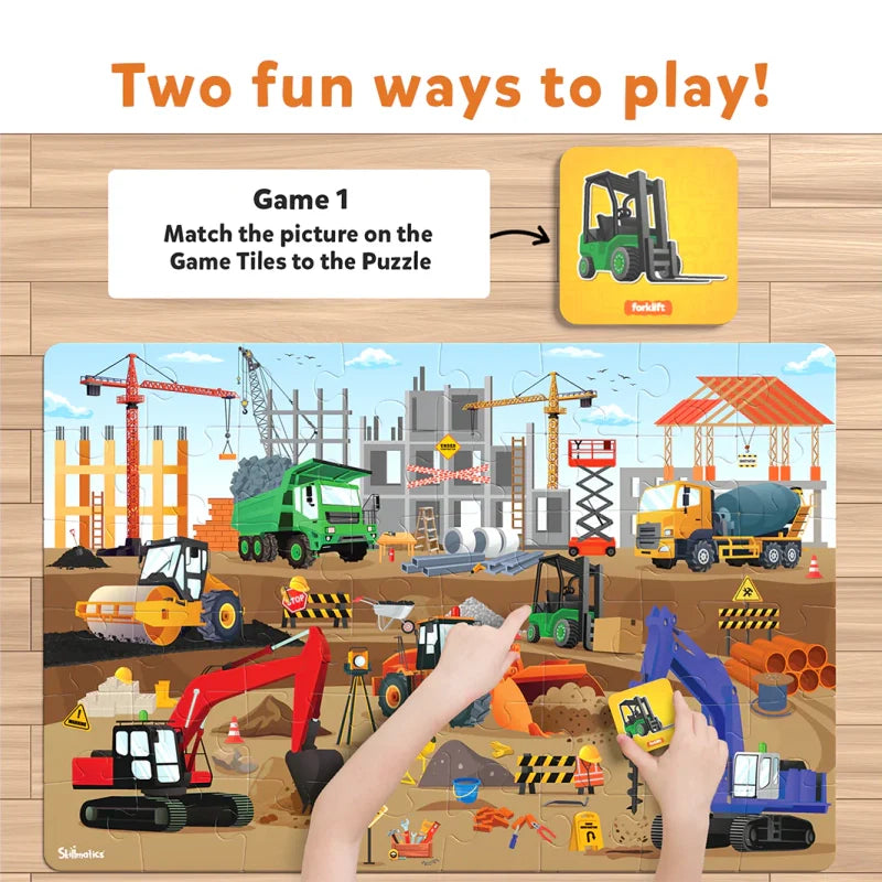 Piece & Play: Construction Site | Floor Puzzle & Game (ages 3-7)