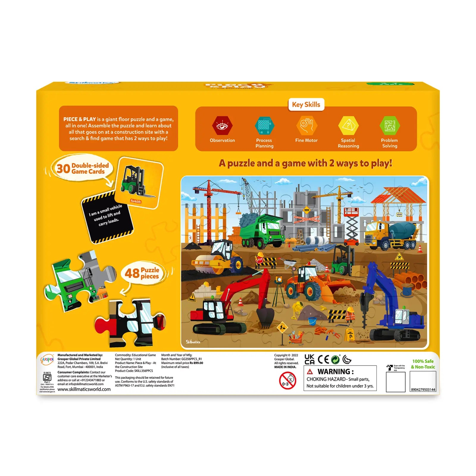 Piece & Play: Construction Site | Floor Puzzle & Game (ages 3-7)