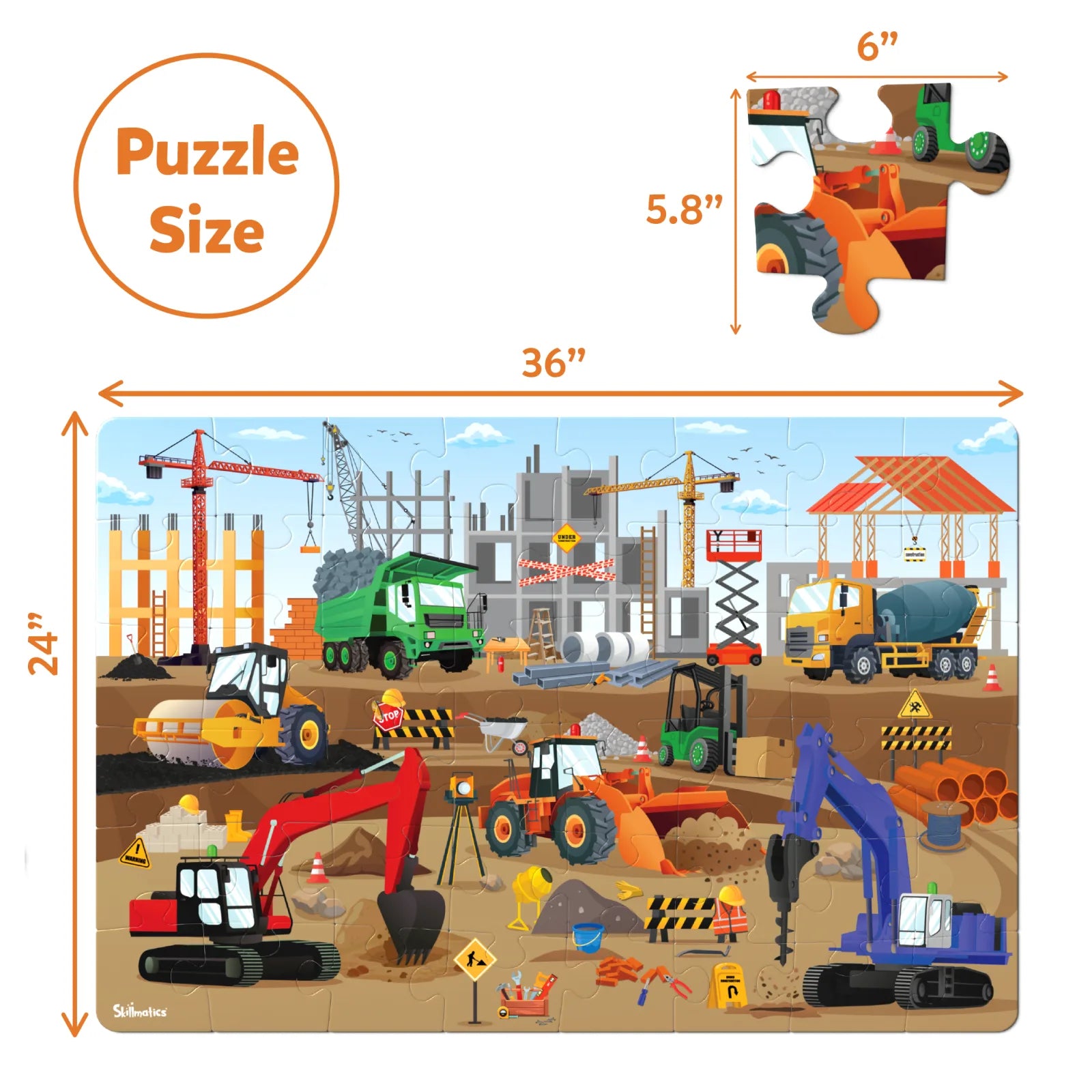 Piece & Play: Construction Site | Floor Puzzle & Game (ages 3-7)