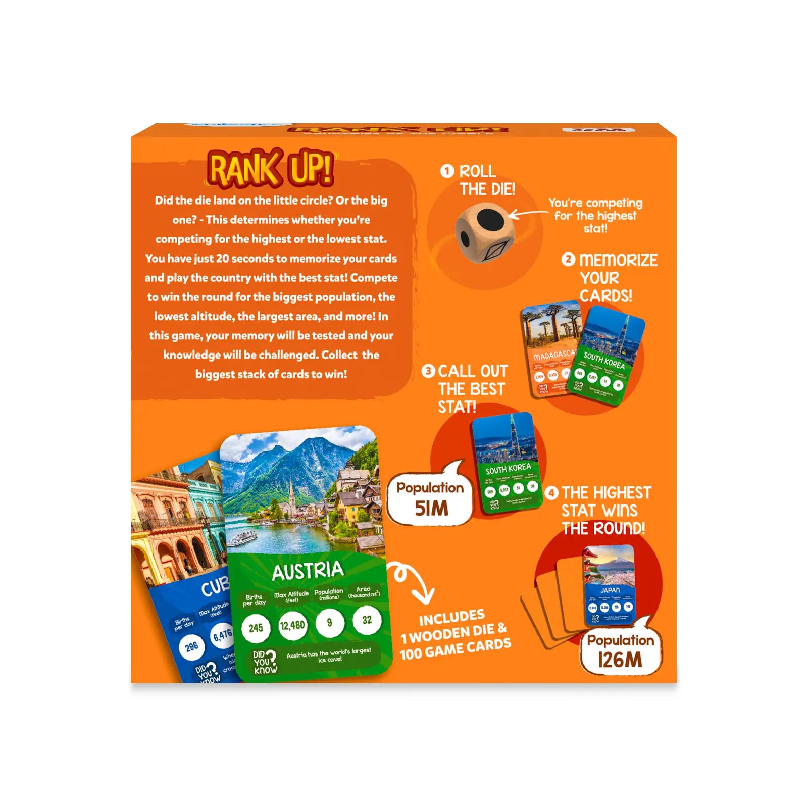 Rank Up: Countries of The World | Trump Card Game (ages 7+)