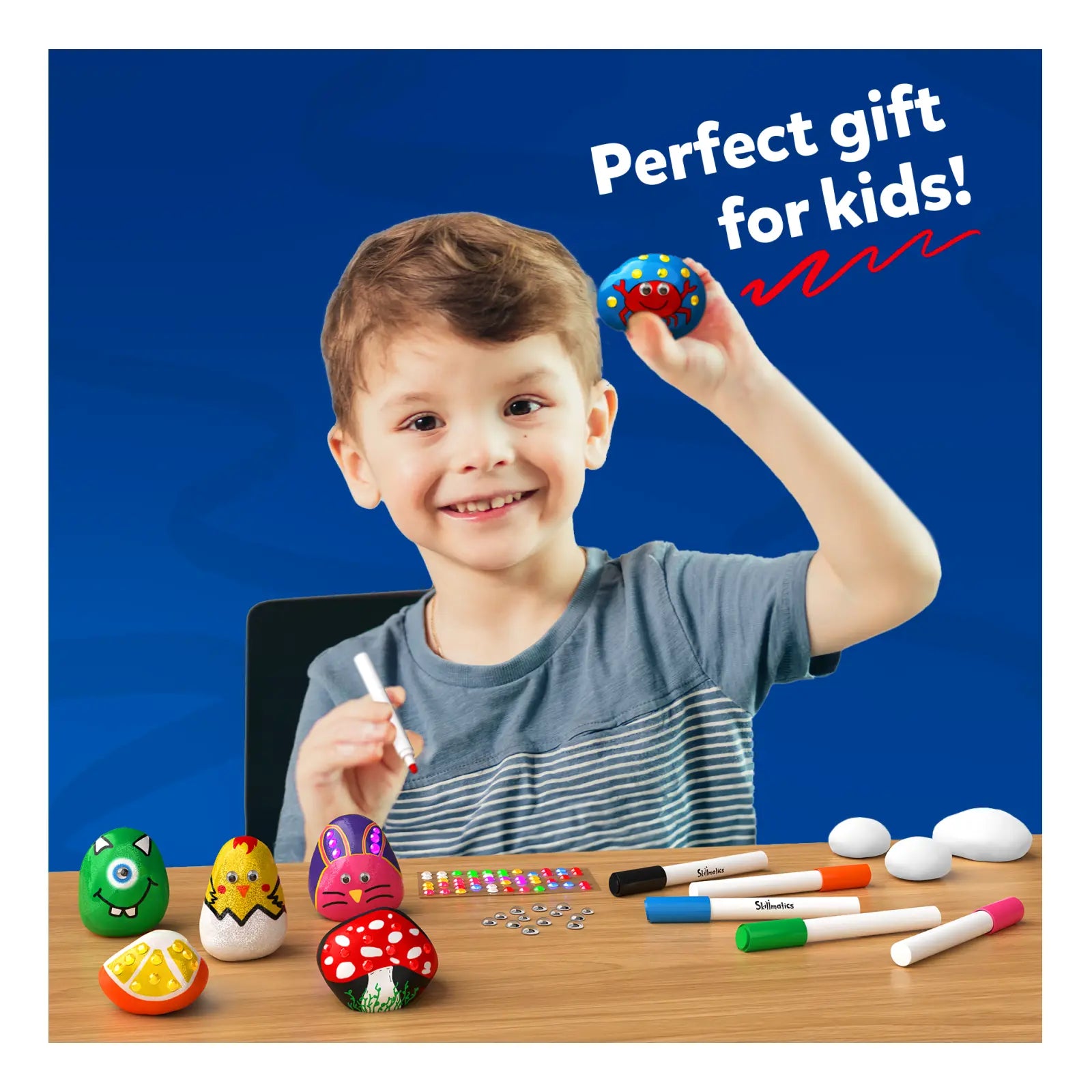 Rock Painting Kit Mess Free Art Craft Activity ages 4 12 Skillmatics UK