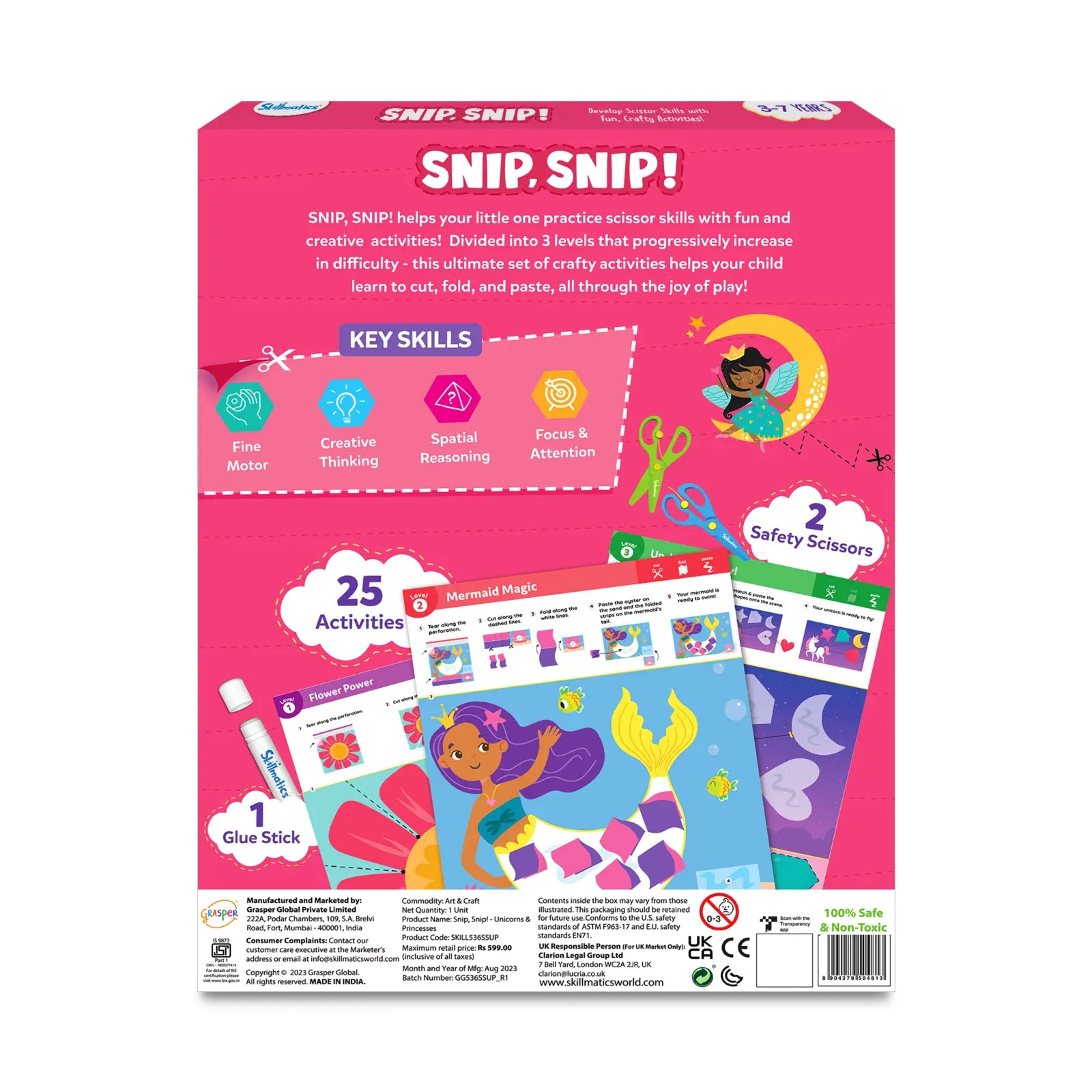 Snip Snip: Unicorns & Princesses | Art & Craft Activity Kit (ages 3-7)