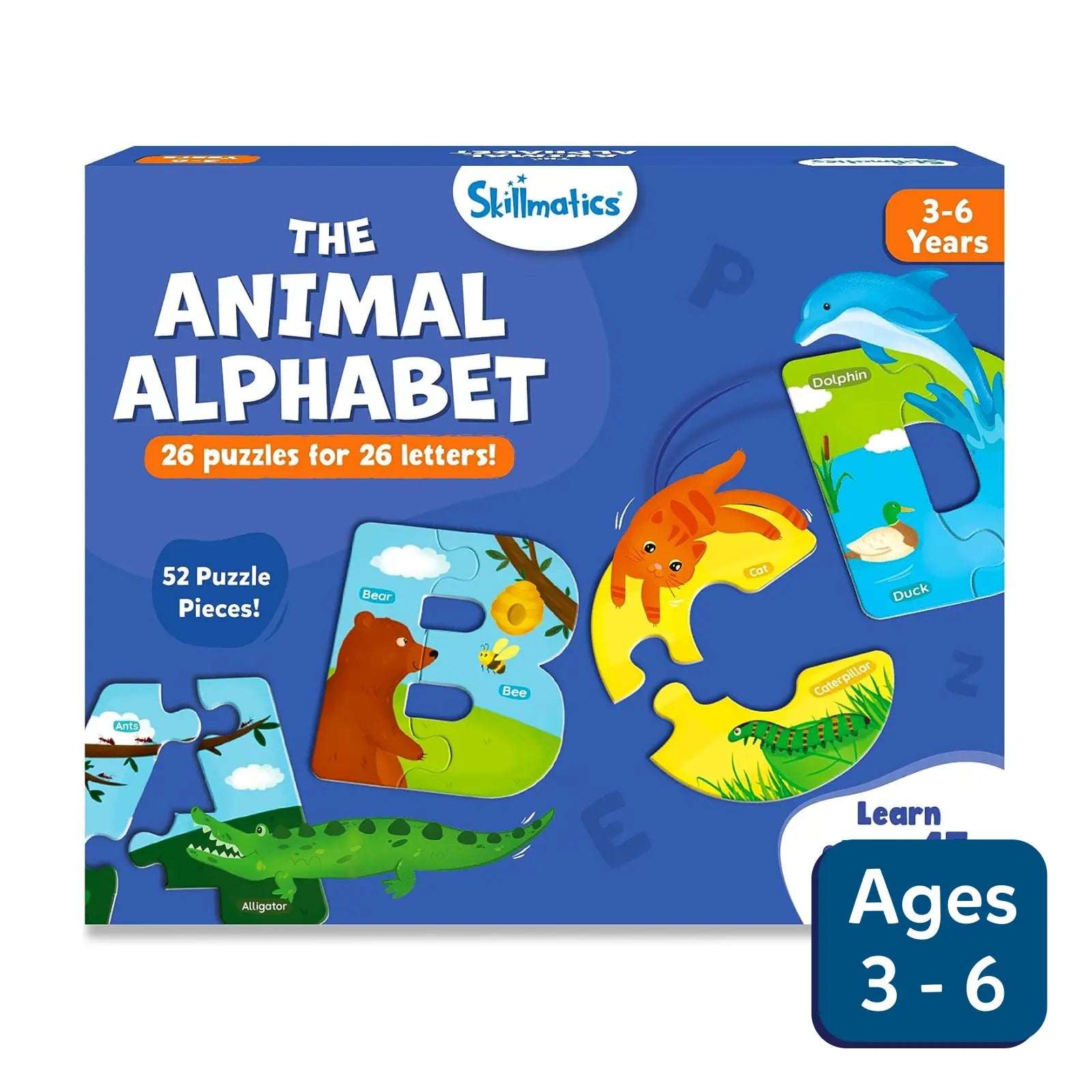 The Animal Alphabet |  Fun & Educational 52 Piece Jigsaw Puzzle (ages 3-6)