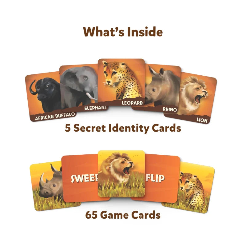 The Big 5 | Animal Themed Game of Secret Identities & Strategic Card-Flipping (ages 6+)