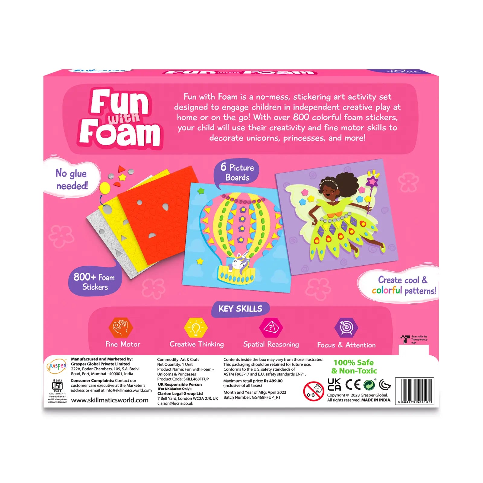 Fun with Foam: Unicorn & Princesses | No Mess Sticker Art (ages 3-7)